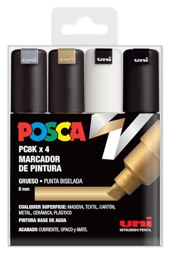 UNI Posca Set PC 8K GSWB, Packung mit 4 Filzstiften von POSCA