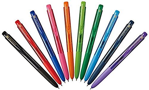 Uni-ball Signo RT1 Retractable Gel Ink Pen, Medium Point 0.5mm, Rubber Grip, UMN-155-05, 10 Color Value Set with Ecology Sticky Notes von Uni-Ball