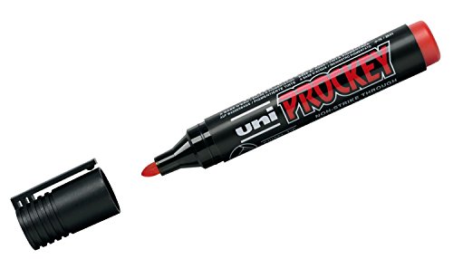 uni-ball 159121 - Marker Uni Prockey, Rundspitze, 1,5 - 3 mm, rot, 1 Stück von Uni-Ball