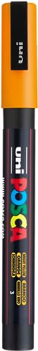 uni-ball 186515 - POSCA Marker mit feiner Rundspitze, dunkelorange von Uni-Ball