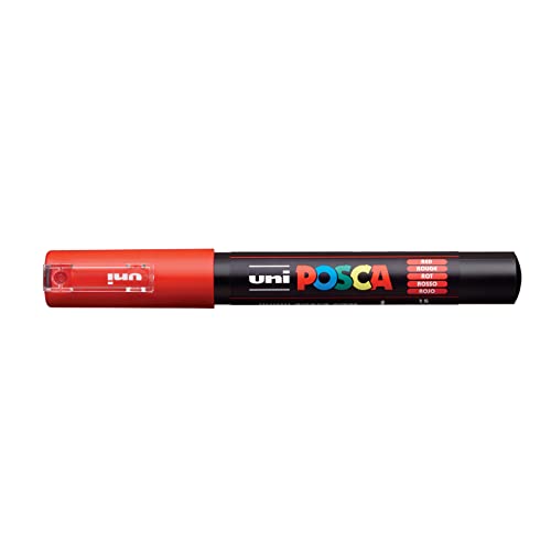 uni-ball 186721 - POSCA Marker mit extra feiner Rundspitze, rot von Uni-Ball