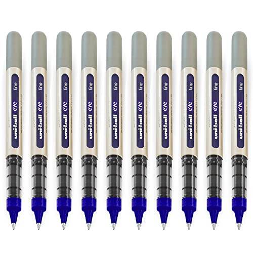 uni-ball - Uni Mitsubishi Pencil – 10 Eye-Fineliner-Stifte UB-157 – Tintenroller mit flüssiger Tinte blau – Spitze 0,7 mm – Schreiben Medium von Uni-Ball