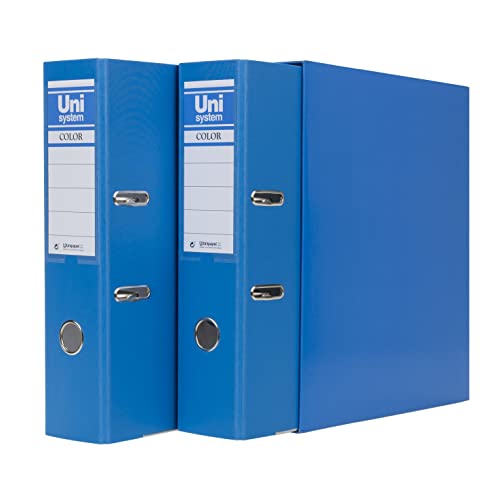 Unisystem 92324 Modul mit 2 Aktenordnern 65 mm, Blau, Format A4 von Unisystem