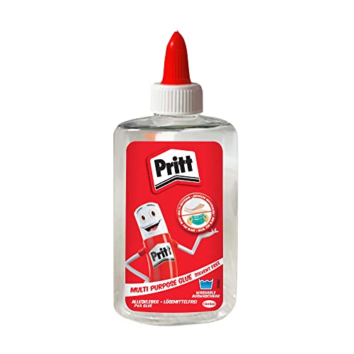 Pritt Alleskleber transparent, schnell trocknender Kleber, lösemittelfreier Flüssigkleber ideal für Büro, zu Hause oder Schule, Bastelkleber für viele Bastelmaterialien, 1x 145g, 9H PAKA3 von Unibond