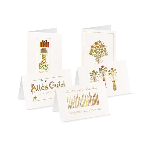 Unicef Glückwunschkarten Set (10 St., 5 Motive) mit Umschlägen -Elegante Geburtstagskarten Spendenkarten Premium Klappkarten inkl. Briefumschlag -hochwertige Grußkarten 17,5 x 11,7 cm von Unicef