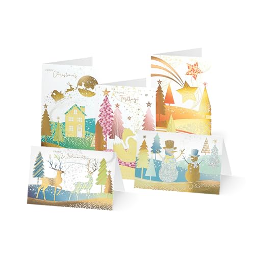 Unicef Weihnachtskarten Set (10 St., 5 Motive) Es weihnachtet - Spendenkarten Premium Klappkarten inklusive Briefumschlag - hochwertige Grußkarten für Freunde & Familie 17,5 x 11,7 cm von Unicef