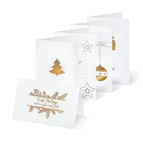 Unicef Weihnachtskarten Set (10 St., 5 Motive) Stilvolle Weihnachten -Spendenkarten Veredelt -Premium Klappkarten inklusive Briefumschlag -hochwertige Grußkarten made in Germany 17,5 x 11,7 cm von Unicef