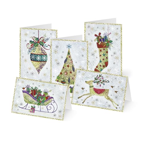 Unicef Weihnachtskarten Set (10 St., 5 Motive) Weihnachtskunst - Spendenkarten Veredelt - Premium Klappkarten inklusive Briefumschlag - hochwertige Grußkarten für Freunde & Familie 17,5 x 11,7 cm von Unicef