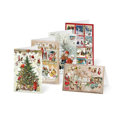 Unicef Weihnachtskarten Set (10 St., 5 Motive) Weihnachtsnostalgie - Spendenkarten Premium Klappkarten inklusive Briefumschlag - hochwertige Grußkarten für Freunde & Familie 17,5 x 11,7 cm von Unicef