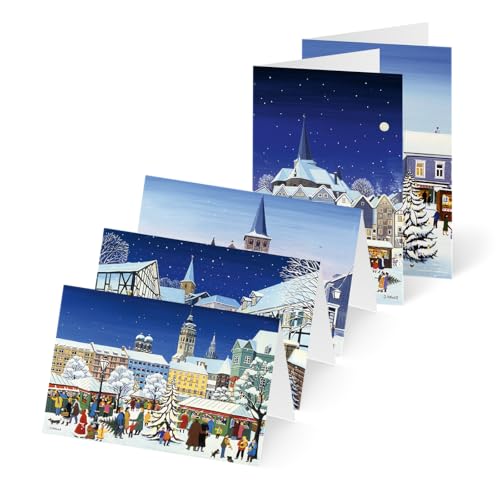 Unicef Weihnachtskarten Set (10 St., 5 Motive) Weiße Weihnachten - Spendenkarten Premium Klappkarten inklusive Briefumschlag - hochwertige Grußkarten made in Germany 17,5 x 11,7 cm von Unicef