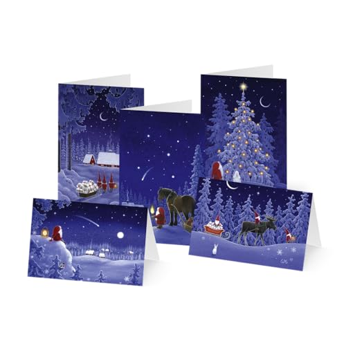 Unicef Weihnachtskarten Set (10 St., 5 Motive) Winterliche Vorfreude Spendenkarten - Premium Klappkarten inklusive Briefumschlag - hochwertige Grußkarten für Freunde & Familie 17,5 x 11,7 cm von Unicef