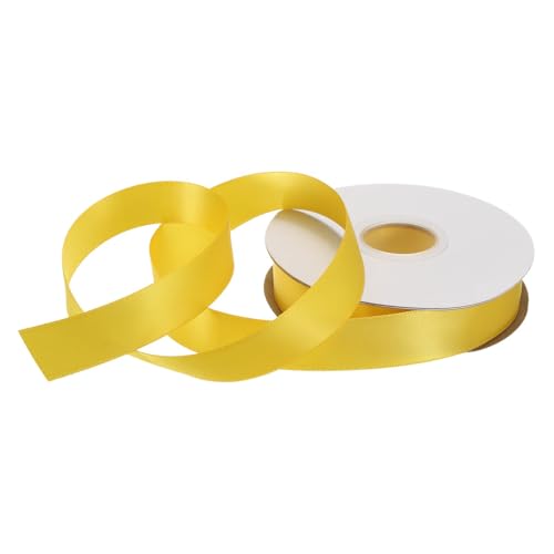 Unifizz 1/4 Zoll Satinband, 45,7 m Bastelstoff Band für Geschenkverpackungen, Basteln, Blumenstrauß, Haarschleifen, Hochzeit, Party, Dekoration, Maisgelb von Unifizz