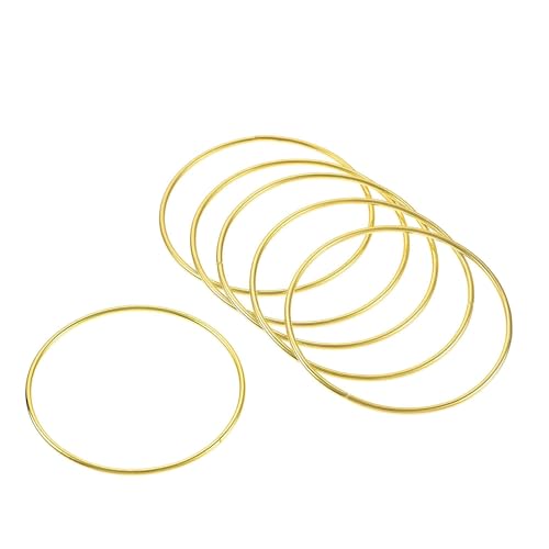 Unifizz Metall-O-Ringe, 3 mm dick, nicht geschweißt, Mehrzweck-Schnallen für Taschengurte, Gürtel, Makramee, Haustier-Leinen, Basteln, 6 Stück, gold, 100mm von Unifizz