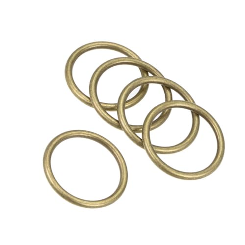 Unifizz O-Ringe aus Zinklegierung, 25 mm Innendurchmesser, 3 mm dick, Mehrzweck-geschweißte O-Schnallen für Taschengurte, Gürtel, Makramee, Haustier-Leinen, DIY, Handwerk, Bronze, 5 Stück von Unifizz