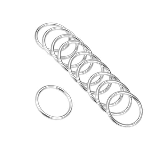 Unifizz O-Ringe aus Zinklegierung, 25 mm Innendurchmesser, 3 mm dick, Mehrzweck-geschweißte O-Schnallen für Taschenriemen, Gürtel, Makramee, Haustier-Leinen, DIY, Basteln, Silber, 25 Stück von Unifizz