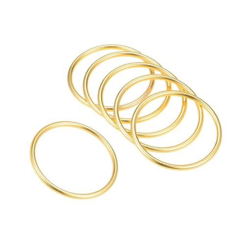 Unifizz O-Ringe aus Zinklegierung, 35 mm, Innendurchmesser, 3 mm dick, Mehrzweck-geschweißte O-Schnallen für Taschenriemen, Gürtel, Makramee, Haustierleinen, DIY, Handwerk, Gold, 6 Stück von Unifizz