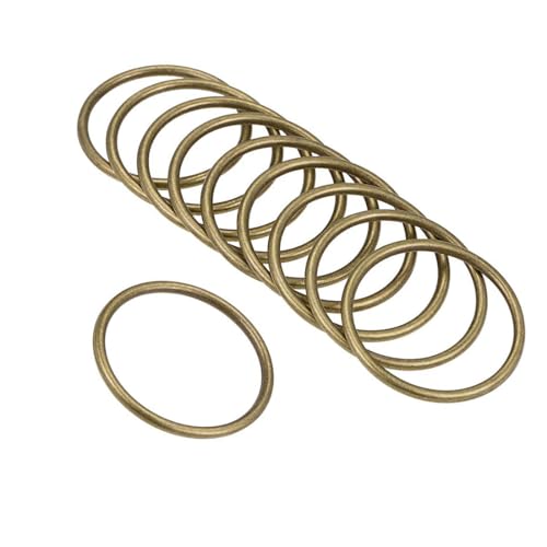 Unifizz O-Ringe aus Zinklegierung, 40 mm, Innendurchmesser, 3 mm dick, Mehrzweck-geschweißte O-Schnallen für Taschengurte, Gürtel, Makramee, Haustier-Leinen, DIY, Handwerk, Bronze, 10 Stück von Unifizz