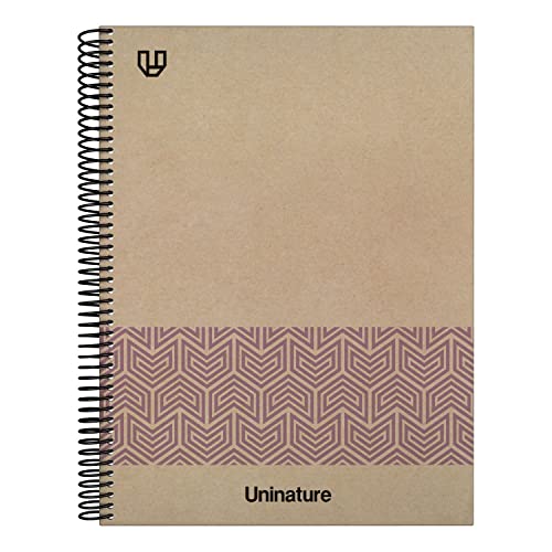 Unipapel | 100% recyceltes Notizbuch, A4, Kraftpapier, 80 Blatt, 4 x 4, 90 g, Violett, FSC recycelt, 100% Hardcover, Uninature Concept von Unipapel