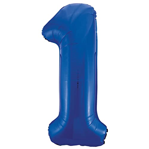 Unique Party Supplies 55741 Riesenzahl 1 Luftballon - 86 cm - Blau von Unique