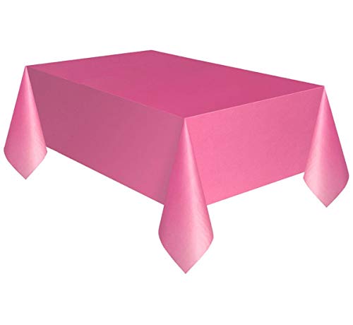 Kunststoff-Tischdecke - 2,74 m x 1,37 m - Dunkelrosa, Hot Pink von Unique