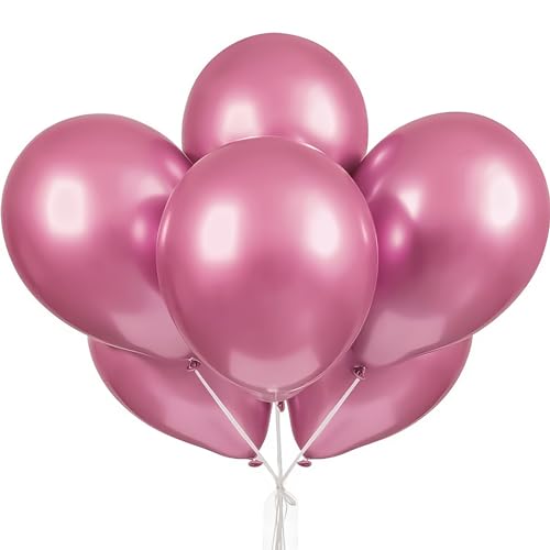 Latex-Platin-Luftballons - 28 cm - Rosa - 6er-Pack von Unique