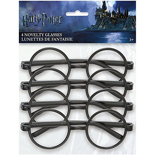 Partygeschenke - Neuheit Harry-Potter-Brillen - 4er-Pack, Schwarz von Unique