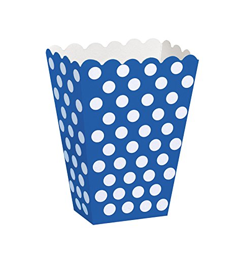 Popcorn Schachteln mit Pünktchenmuster - Königsblau - 8er-Pack von Unique