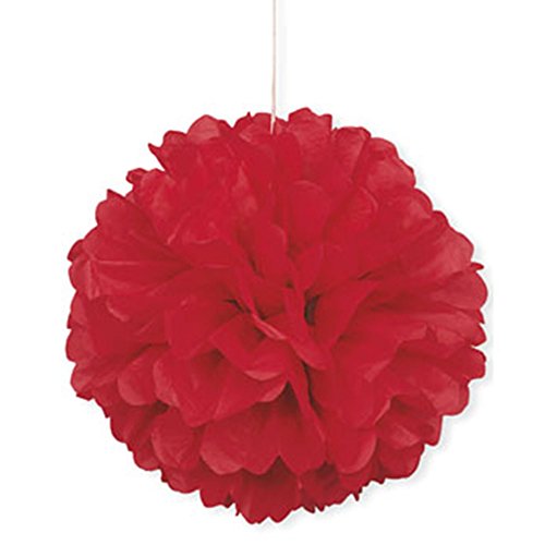 Seidenpapier-Bommel - 40 cm -Rot von Unique Party