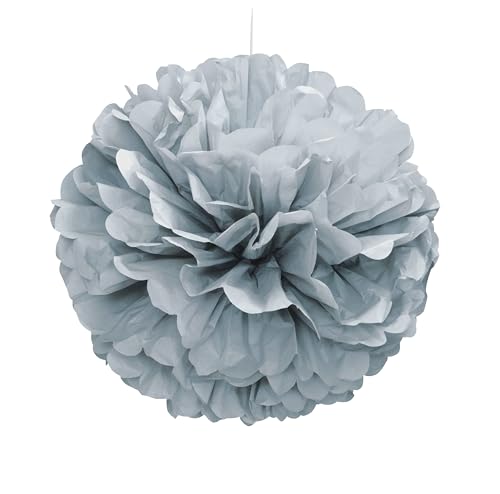 Seidenpapier-Bommel - 40 cm - Silber von Unique Party