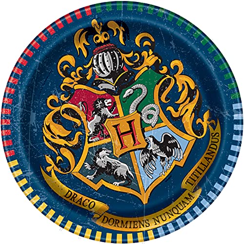 Unique Party 59104EU Umweltfreundliche Pappteller-18 cm- Harry Potter Party-Packung mit 8 Stück, Multicolour von Unique