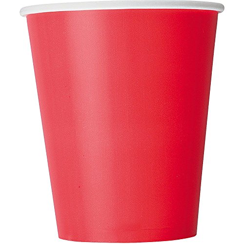 Unique Party Supplies 31456 Papierbecher - 266 ml - Rot - 14er-Pack von Unique Party