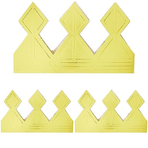 Unique Party Supplies 8307 Partyhut - Papier-Goldkrone, M (Packung mit 3) von Unique Party Supplies