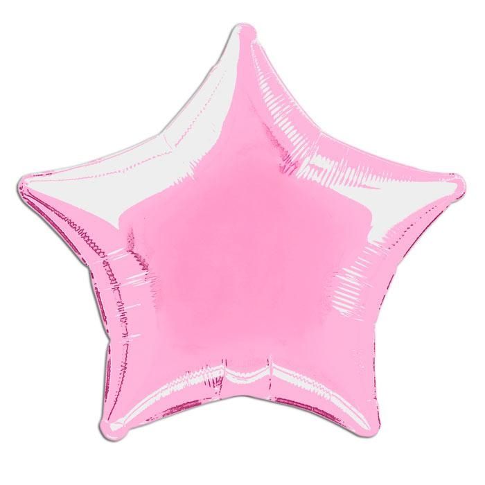 Folienballon als Stern in Rosa, einfarbiger Heliumballon, 45cm, 1 Stk. von Unique Party