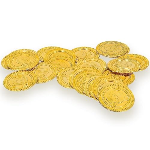 Goldene Piraten Schatzmünzen aus Kunststoff - 30er-Pack, Gold von Unique