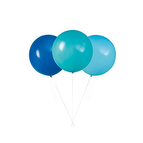 Große Latex-Party-Luftballons - 60 cm - Blaugrün & Blau - 3er-Pack von Unique