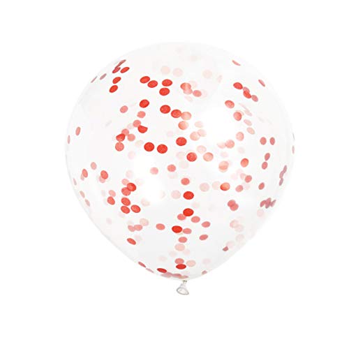 Konfetti-Luftballons - 30 cm - Rot - 6er-Pack von Unique