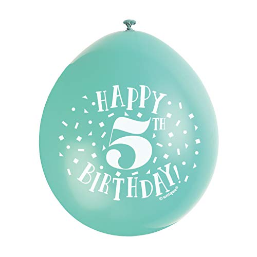 Latex-Luftballons zum 5. Geburtstag - 23 cm - 10er-Pack von Unique
