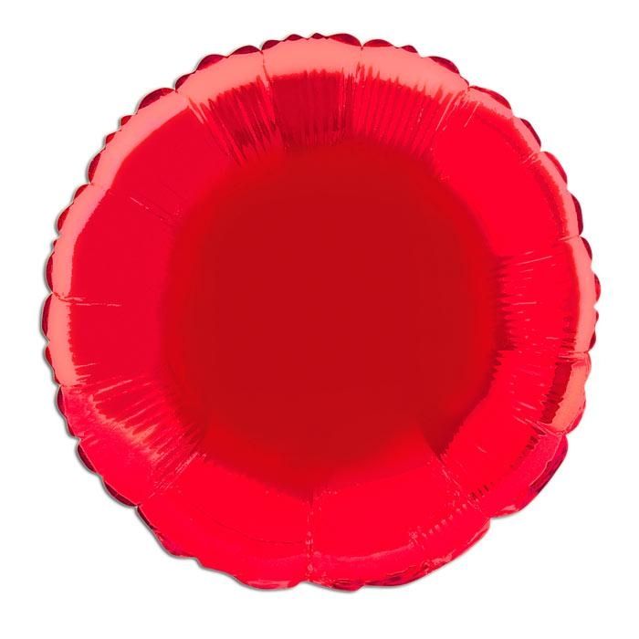 Roter Folienballon rund 35cm, 1 einfarbiger Heliumballon, beschriftbar von Unique Party