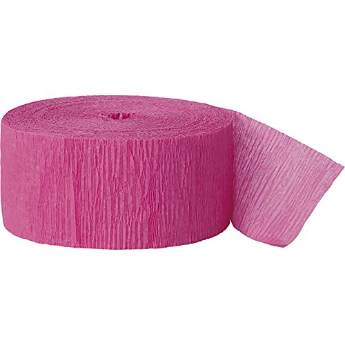 Unique Party Krepppapier Band-Rolle (24,5m) (Einheitsgröße) (Dunkles Pink) von Unique Party