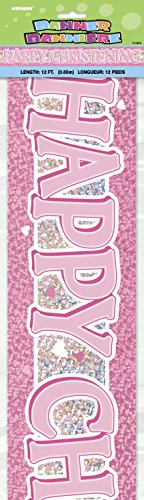 Unique Party Prismenbanner zur Taufe, 3,6 m, 3,6 m, Pink von Unique Party