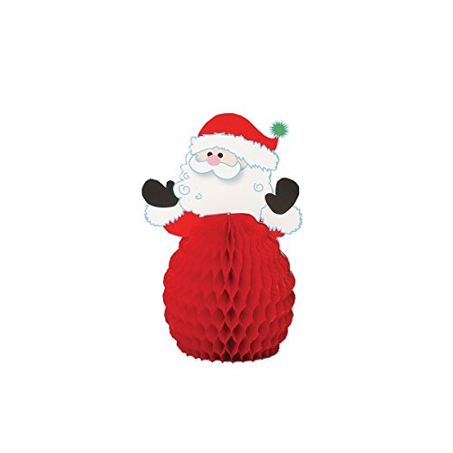 Unique Party Supplies Mini Honeycomb Santa Weihnachtsschmuck, 4 Stück von Unique Party