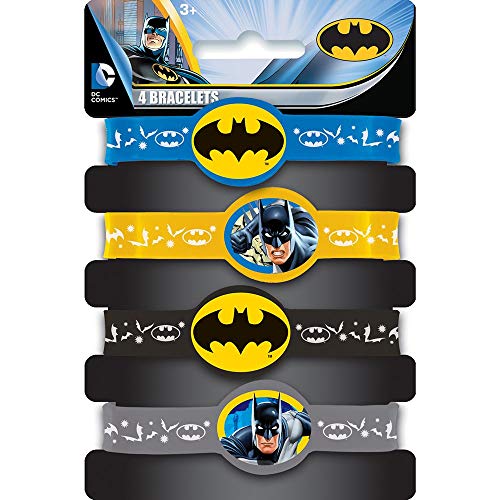 Unique Batman-Armbänder Lizenzartikel 4 Stück bunt von Unique Party