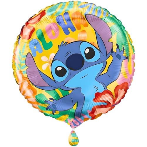 Disney Lilo & Stitch Folienballon Rund - (18 Zoll) 1 Stück - Perfekte Dekoration für Geburtstage und Mottopartys von Unique