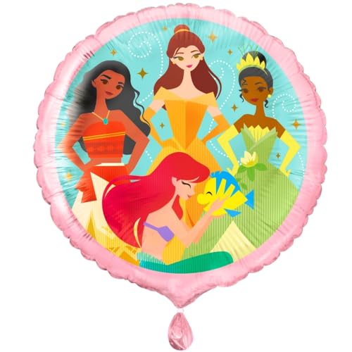 Disney Prinzessin Folienballon Rund - (18 Zoll) 1 Stück - Perfekte Dekoration für Geburtstage und Mottopartys von Unique