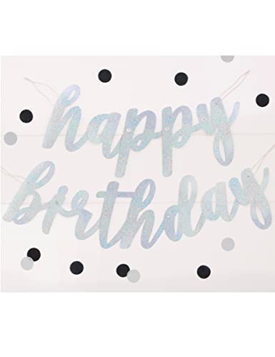 Geburtstagsbuchstaben-Banner - 84 cm - Glitzer Schwarz & Silber Geburtstag - 2er-Satz von Unique