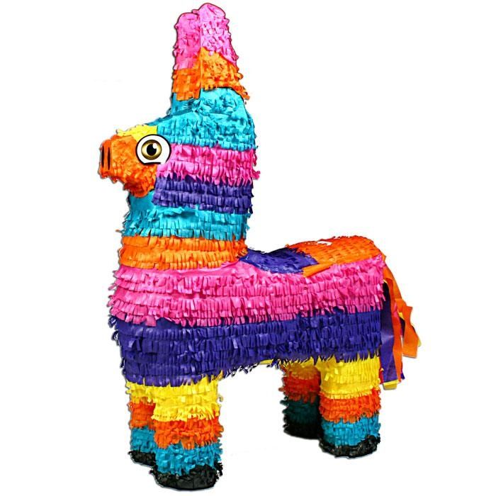 Geburtstagspinata bunter Esel, traditionelle Pinata zum Schlagen, 57cm von Unique