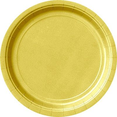 Goldene Pappteller im 8er Pack, Einweg-Kuchenteller 21,9cm von Unique