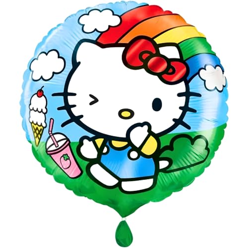 Hello Kitty runder Folienballon - (18 Zoll) 1 Stück - perfekte Dekoration für Geburtstage und Mottopartys von Unique