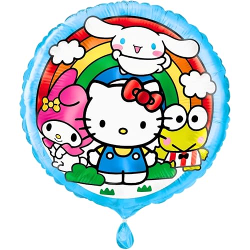 Hello Kitty und seine Freunde, runder Folienballon - (45,7 cm) 1 Stück - perfekte Dekoration für Geburtstage und Mottopartys von Unique