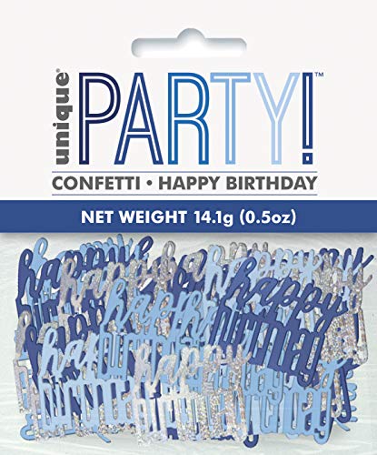 Konfetti - 14 g - "Happy Birthday" - Glitzer Blau & Silber Geburtstag von Unique